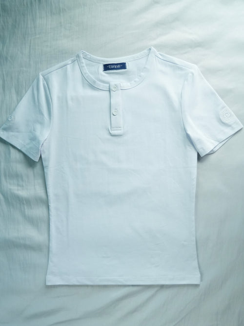 COMPACT HENLEY PURE WHITE