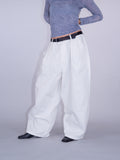 WIDE TUCK JEANS WHITE